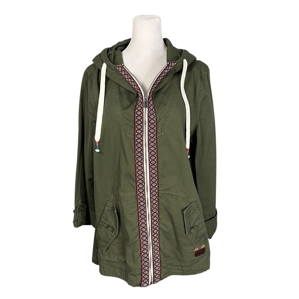 Roxy Overhaul Olive Green Hooded Jacket Size Medium
